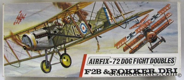 Airfix 1/72 Dog Fight Doubles F2B Brisfit and Fokker DR-1 - (DRI DR-I), D261F plastic model kit